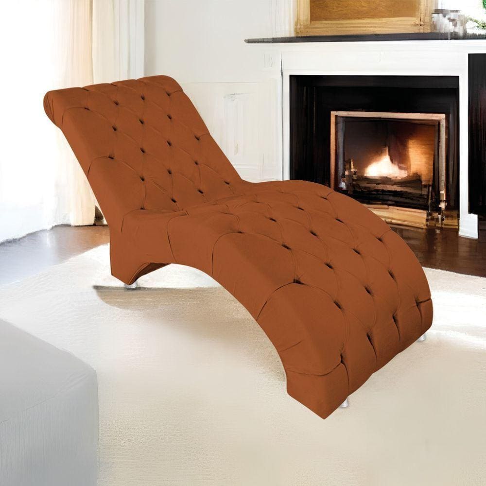 Espreguiçadeira Relaxante Para Descanso P02 Suede - Doce Sonho Móveis Terracota