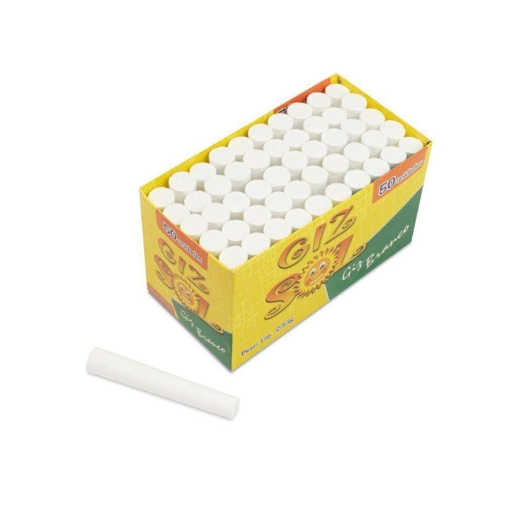 Giz Escolar Branco Sol Cx. C-50 Und.