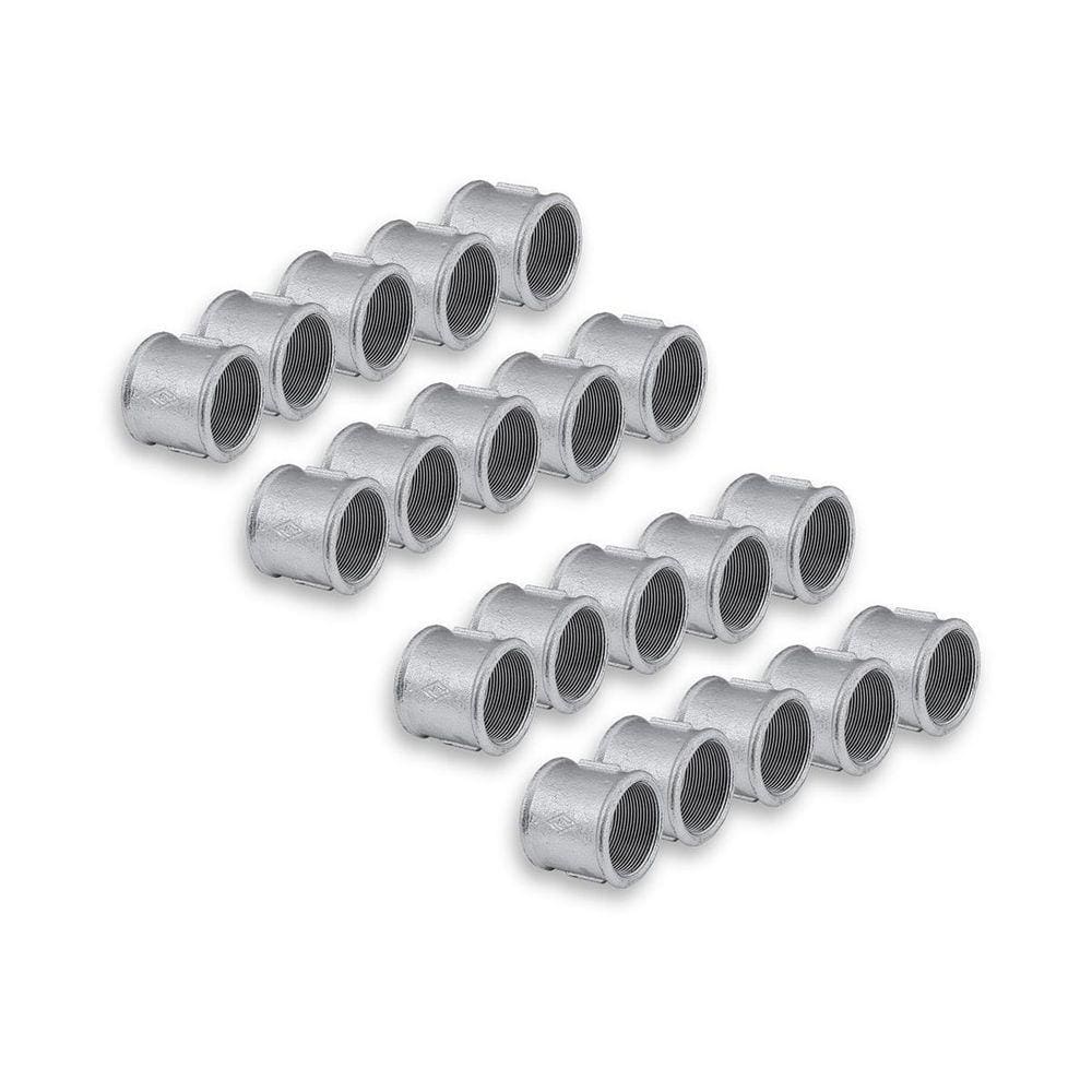 Kit 20 Luvas Galvanizadas Rosca Fêmea de 1/2 pol Uso Geral
