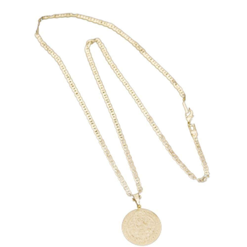 Colar Corrente Piastrene Lagosta 3mm Pingente São Bento