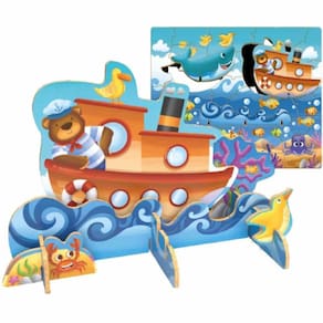Quebra-Cabeça 3D Bichos A Bordo Madeira 2655 Brincadeira