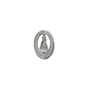 Pingente Nossa Senhora Aparecida de Prata 925 com Zircônia