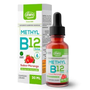 Vitamina B12 Methyl Em Gotas Unilife Sabor Morango 30 Ml