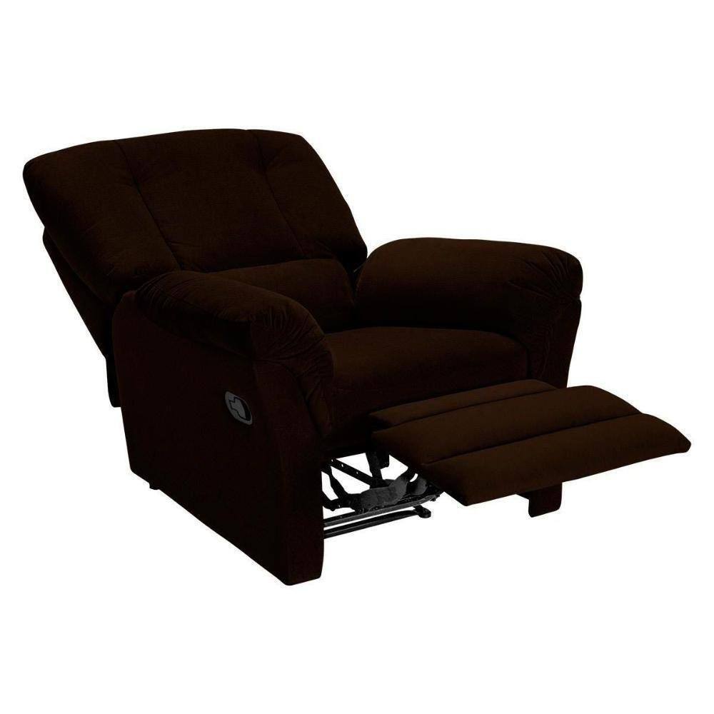 Poltrona Reclinável P- Sala Da Vinci Malbec Zero Wall Giro E Balanço Suede Marrom Escuro - Probel