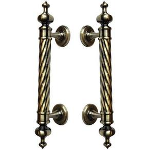 Puxador Duplo Napoli 305mm Bronze Antigo Porta Pivotante