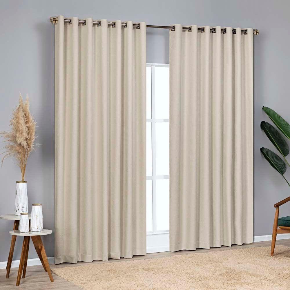 Cortina Blackout Linho Corta Luz 4,00x2,70m Varão 4m - Areia