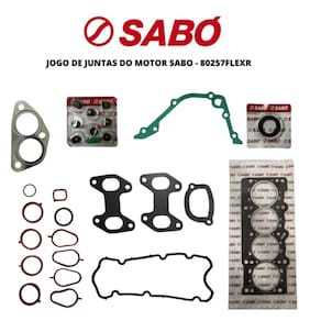 Jogo Completo Junta Motor Sabó Fiat Uno Mille Ex Fire 1.0 L 8V 2001 A 2003