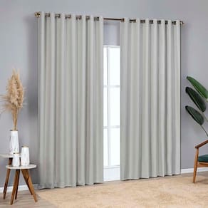 Cortina Blackout Linho Corta Luz 2,00x1,70m Varão 2m - Cinza