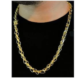 Cordão Balao 9mm Corrente De Moeda Antiga Banhada A Ouro