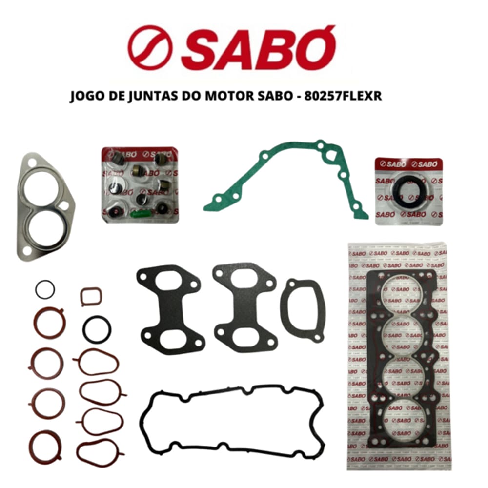 Jogo Completo Junta Motor Sabó Fiat Palio Elx Fire 1.3 L 8V 2003 A 2005