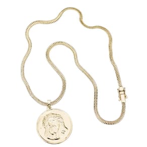 Corrente Grumet 5mm Pingente Medalha Redonda De Jesus