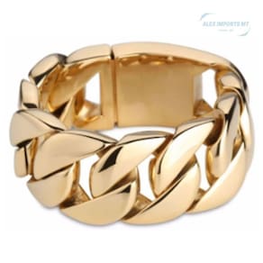 Pulseira Masculina Macica 31mm Banhada Com Ouro 18 Kilates