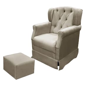 Poltrona Cadeira de Amamentação Balanço + Puff Ternura Suede - Star Confort