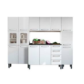 Cozinha Modulada Bertolini Evidence 4 Peças (1 Armário + 1 Balcão + 2 Paneleiros) C4P43 Branco