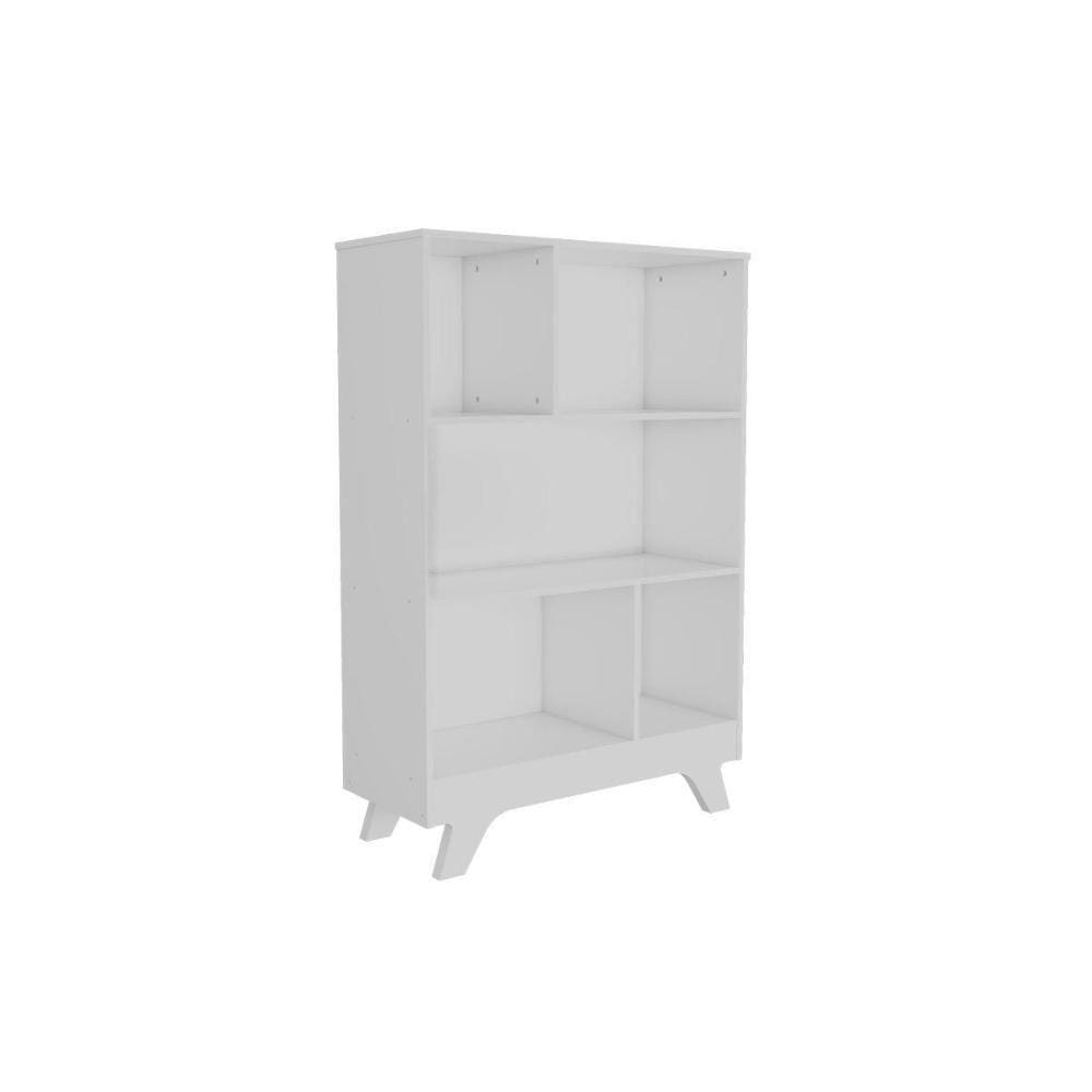 Estante Infantil Retrô 2868 C/ 5 Nichos Branco Brilho - Peroba
