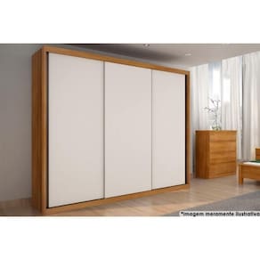 Guarda Roupa 3 Portas De Correr E 6 Gavetas Paradizzo Gold Freijó Cumaru-branco - Novo Horizonte