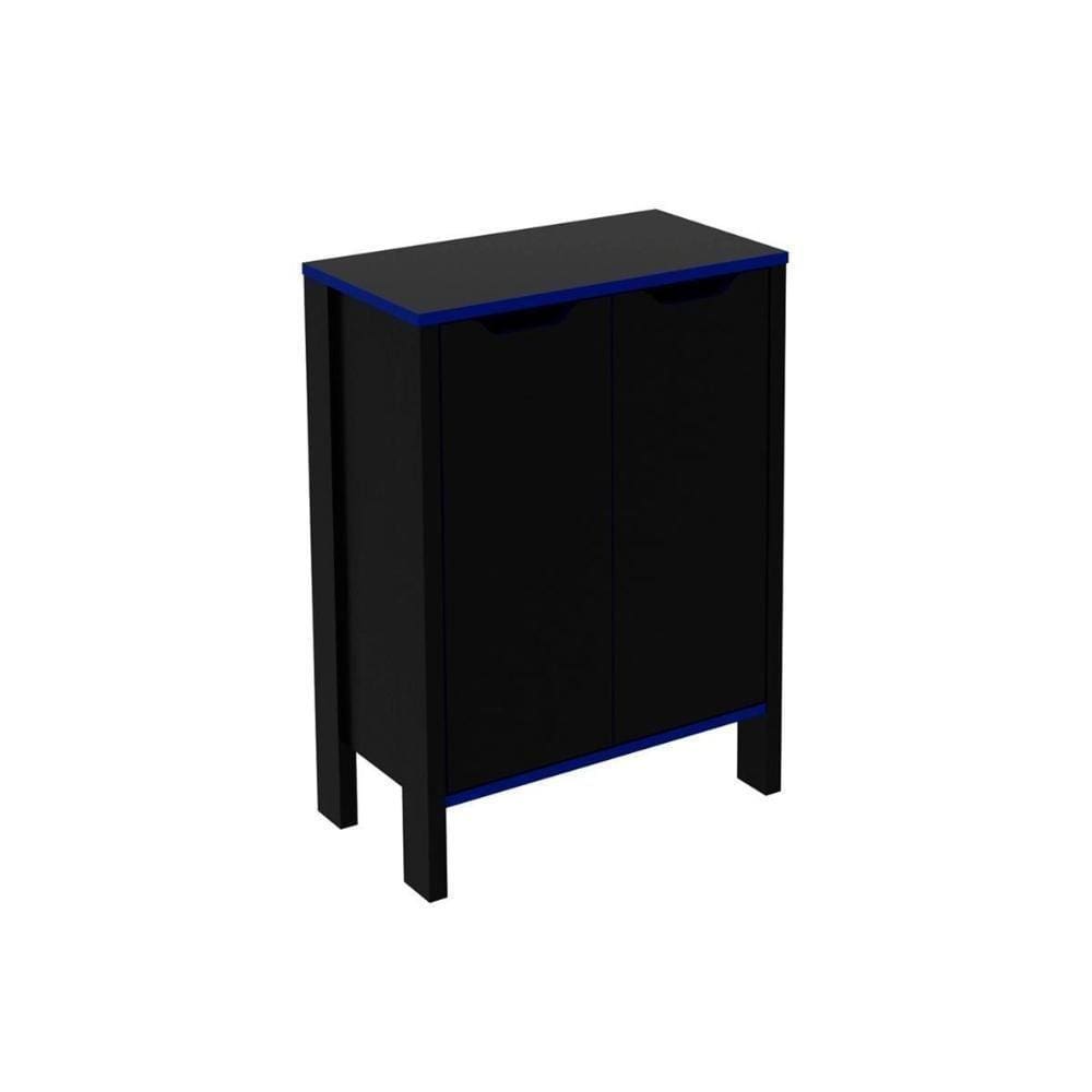 Multiuso Quarto Juvenil Armário Me4164 C- 2 Portas Preto-azul - Tecno Mobili