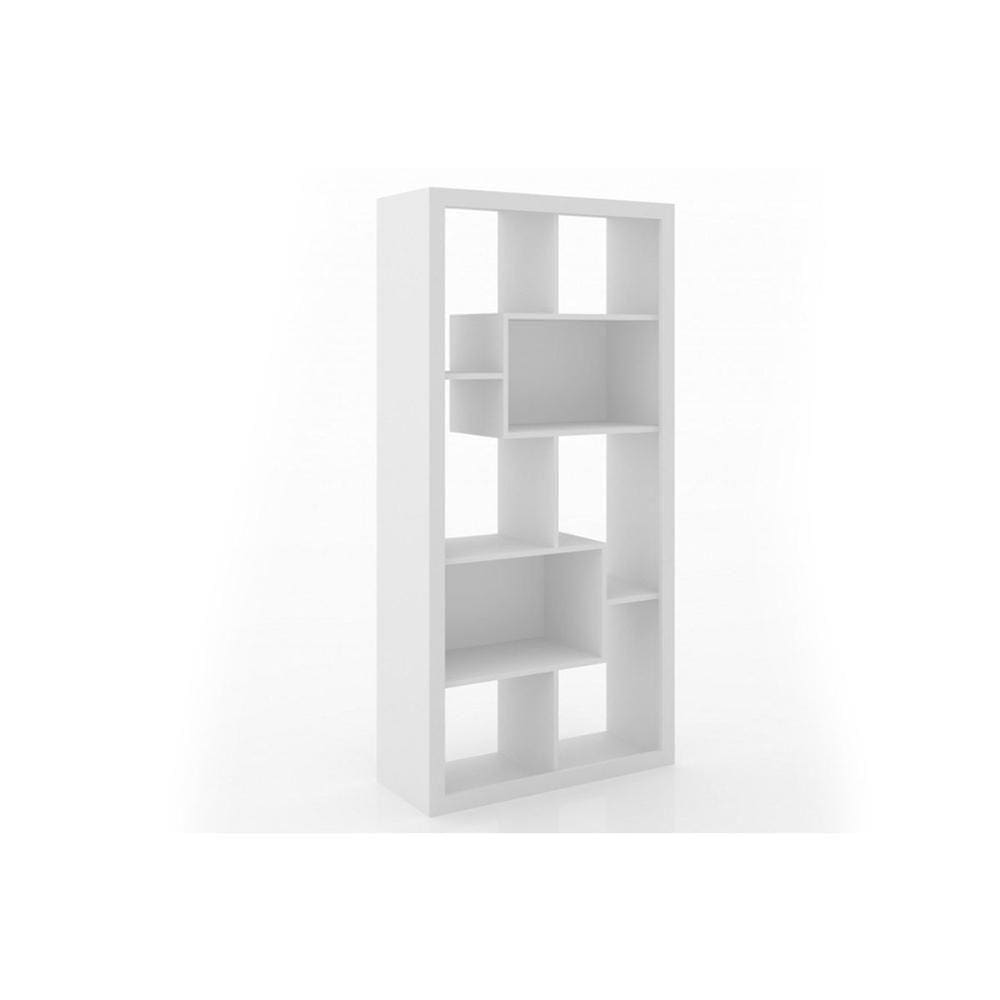 Estante De Livros E1712 C/ 2 Nichos Branco - Tecno Mobili