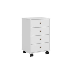 Mesa De Cabeceira Solteiro Presence C/ 4 Gavetas Branco - Demóbile