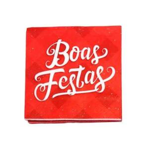 Guardanapo Natal 33 x 33 Papai Noel Estampado 40 Unidades