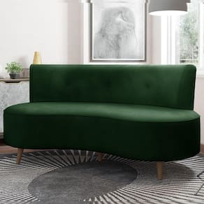 Sofá Living 2 Lugares 160cm Aang Pés Palito Veludo Verde G33 - Gran Belo