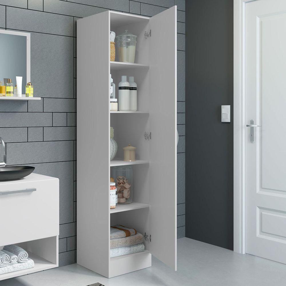 Armário Multiuso Pequeno com 1 Porta 39 x 182 Cm MDP Branco 0802 MENU