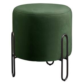 Puff Banqueta Mali Luxo Base Preta Castellar Móbile Veludo Verde