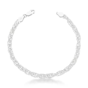 Pulseira Singapura Grossa Unissex Prata 925 - 18cm