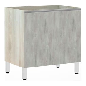 Balcão Sem Tampo 80cm Lis Legno Crem e Concreto