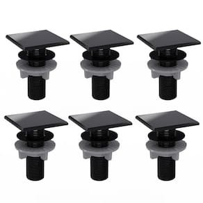 6Un Plug Tapa Furo Preto Quadrado Balcão Parede Bidê Blukit