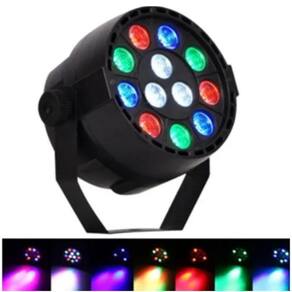 Canhão Refletor 12 Leds Rgb Jogo De Luz Dj Discoteca