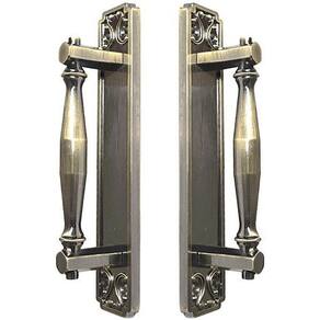 Puxador Duplo Strauss 250mm Bronze Antigo Porta Pivotante
