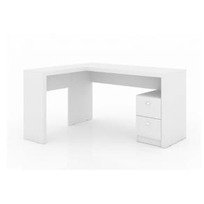 Mesa De Escritório Me4129 C/ 2 Gavetas Branco - Tecno Mobili