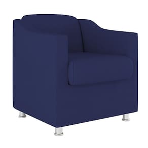 Cadeira Poltrona Decorativa Reforçada Sala De Espera ? Balaqui Decor Cor:Azul Marinho