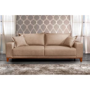 Sofá Fixo Argos 2 Lugares Luxo 160cm Castellar Móbile Bege