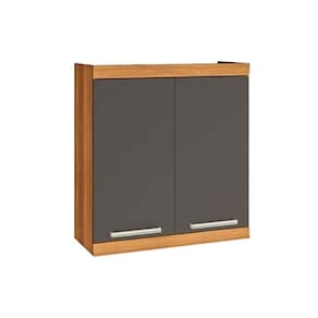 Módulo Cozinha Nesher Burguesa Armário Premium C- 2 Portas Freijo-grafite