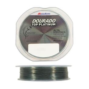 Linha Pesca Monofilamento Mazzaferro Dourado Top Platinum 300m 0.35mm Prateada