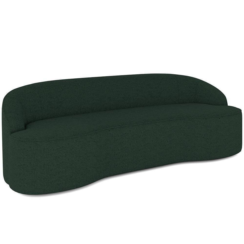 Sofá 4 Lugares Curvo Sala De Estar Living Lótus D02 Linho Verde Musgo 230 Cm C-117