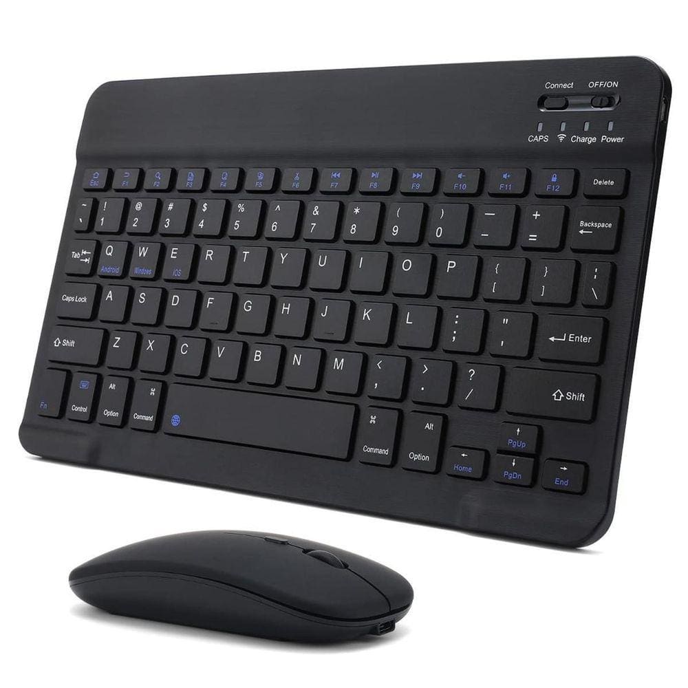 Kit Teclado + Mouse Sem Fio p/ Galaxy S8 - Preto ABNT 1
