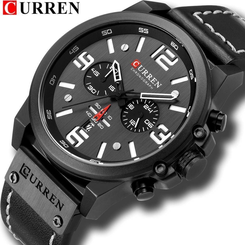 Relógio Curren M.8314 47mm - Água - Casual - Couro