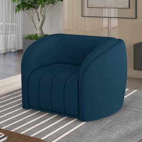 Poltrona Decorativa Sala De Estar Adam Veludo Azul Marinho G45 - Gran Belo