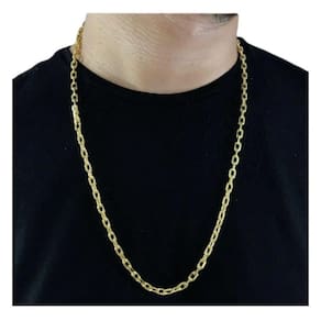 Cordão 5mm Cadeado De Quina Moeda Antiga Joais Maciças