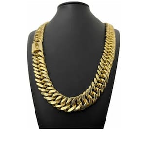 Cordão Grumet Lacraia 18mm Banhado A Ouro Corrente Grossa