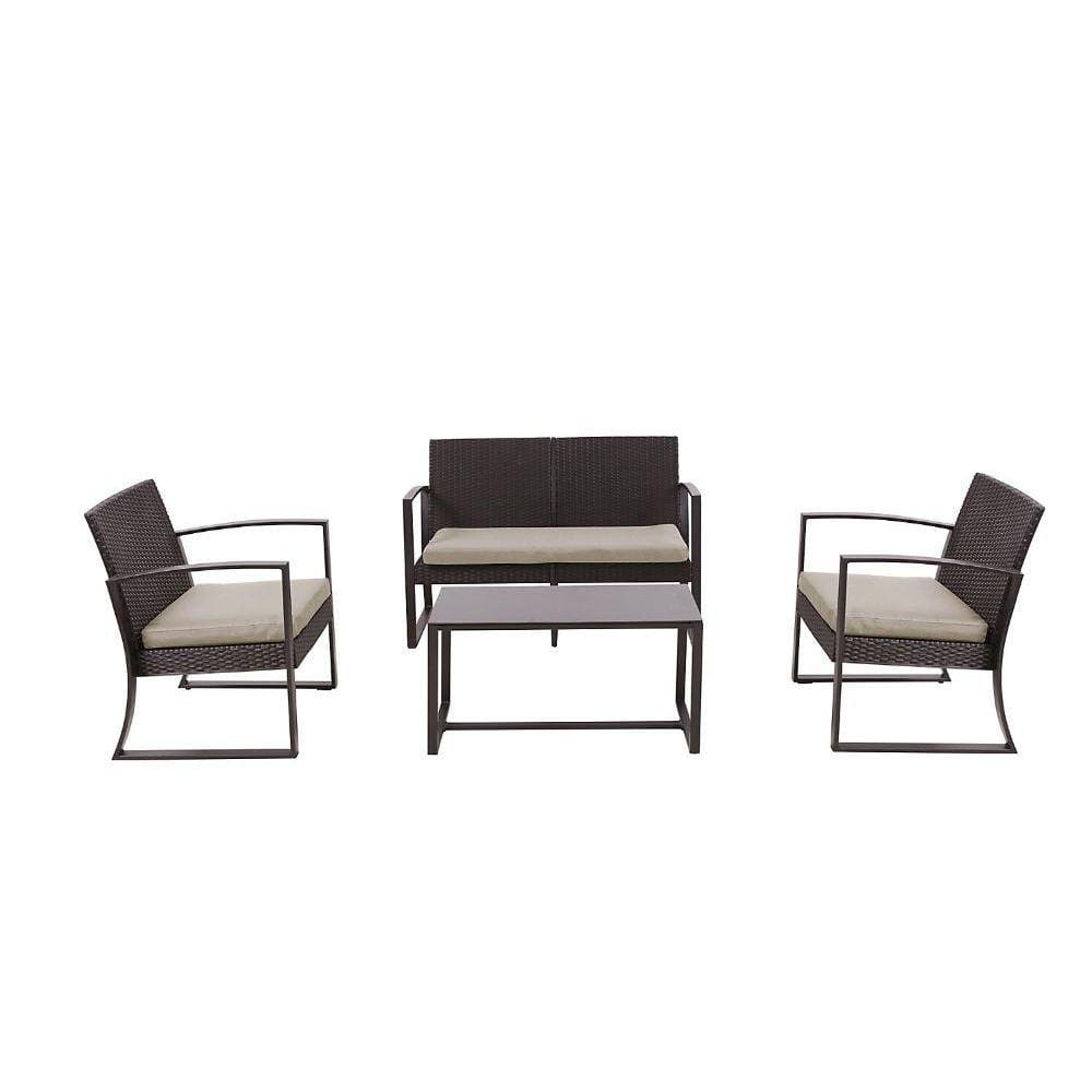 Jogo Living 4 Pessoas Mendoza Preto Just Home Collection