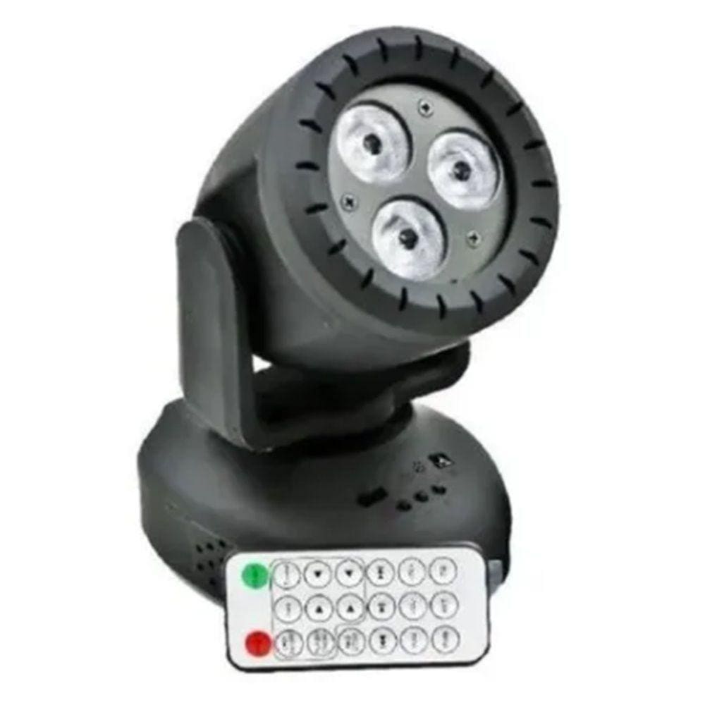 Jogo Luz Canhão Luz Mini Moving Head 3 Leds Rgb Controle