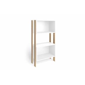 Estante Para Sala Rt3092 C/ 2 Nichos Rustico/branco - Movelbento