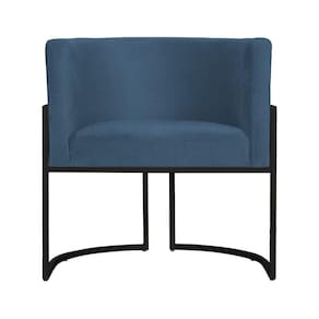 Poltrona Decorativa Luana Suede Azul Royal Base Preta Mz Decor