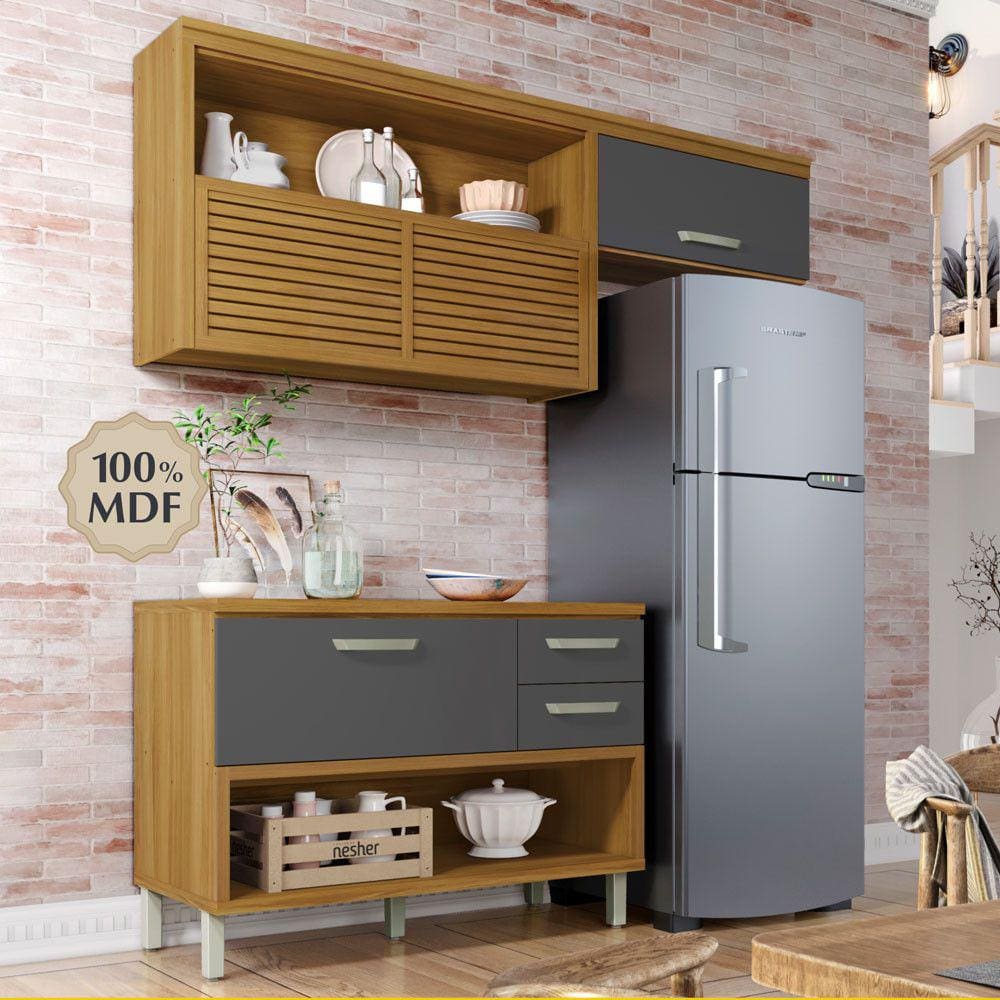 Cozinha 2 Peças Ripado Nesher Princesa 100 MDF