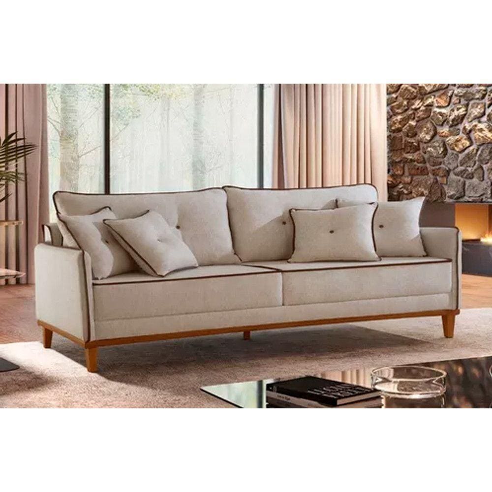 Sofá Fixo Luxo Living Centaurus 1.80m Molas Bonnel Bege