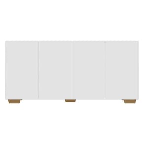 Aparador Buffet Multimóveis Veneza 4 Portas Branco/natural
